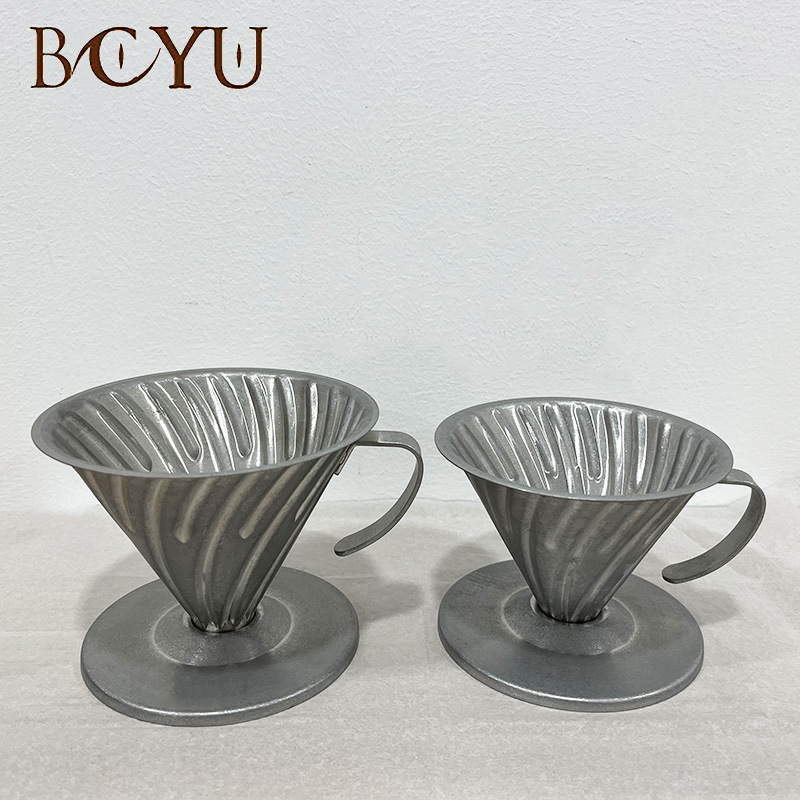 Vintage 304 stainless steel pour-over coffee dripper filter, sharing pot, uniform cup, cloud-shaped pot, coffee brewing device