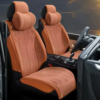 Four Seasons Pad – Seat Cushion, Comfortable Seat Cover - orange-full-latex-five-seater-car-default-item