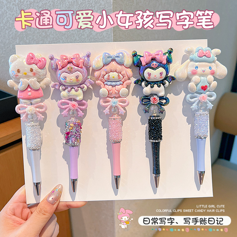 Kolomi bolígrafo giratorio dibujos animados para niños bolígrafo de papelería bolígrafo para estudiantes especial para niñas preguntas de prueba bolígrafo neutro