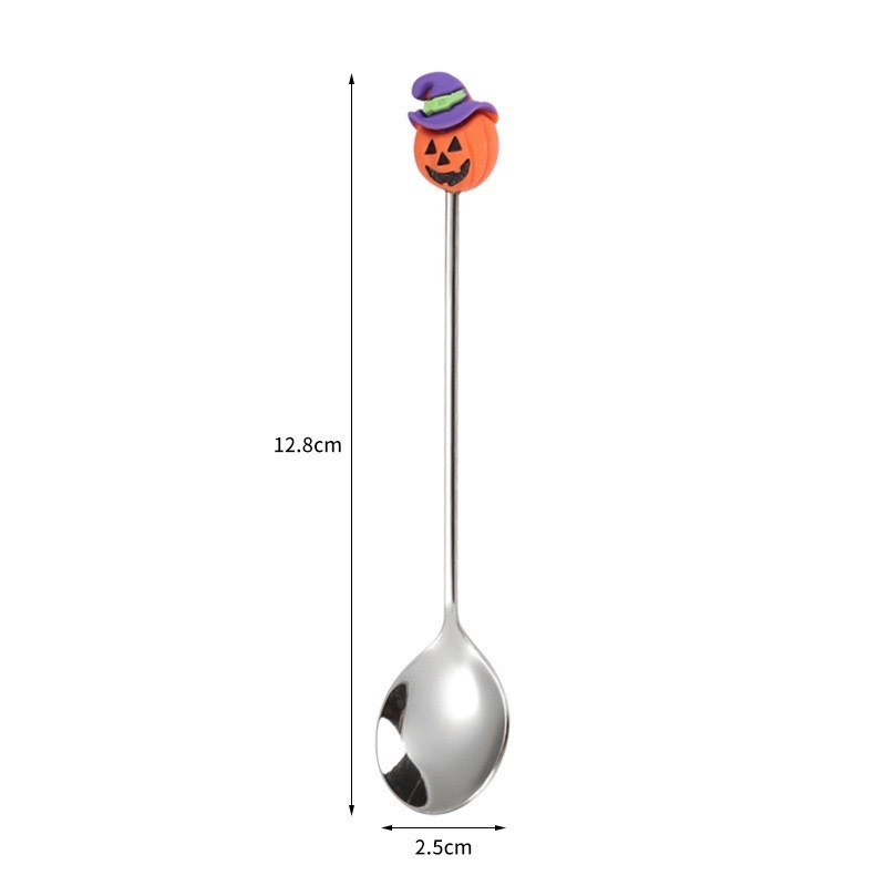 ステンレス鋼ハロウィーン食器セットフォークスプーンクリエイティブ漫画デザートスプーンコーヒー攪拌スプーンフルーツフォークデザートフォーク|undefined