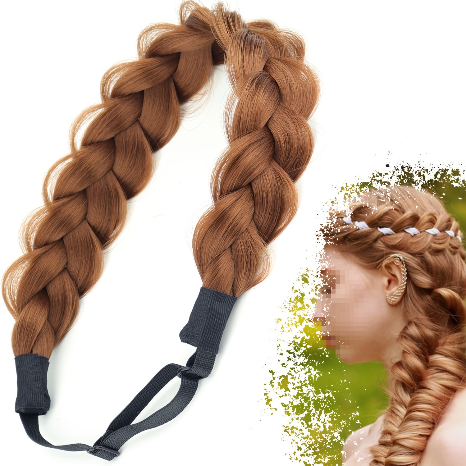 Trenza de hueso de pescado ajustable elástica europea y americana de alta temperatura transfronteriza cabeza de tejido manual