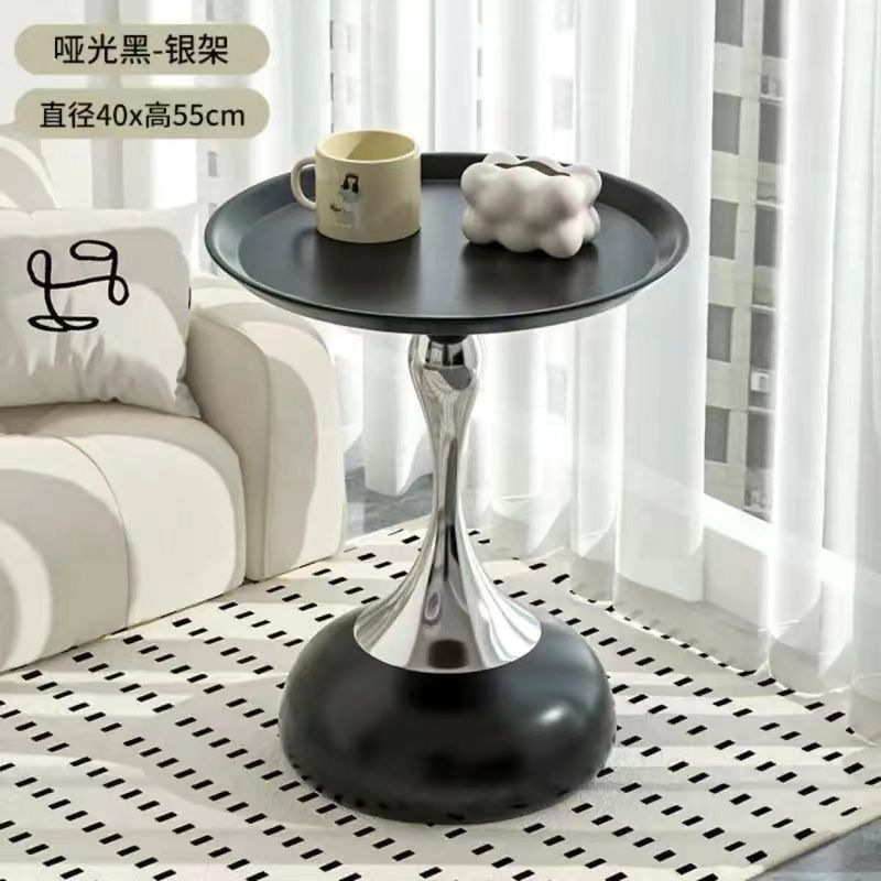 欧式铁艺边几小户型家用客厅沙发边小蛮腰阳台茶几卧室床头小圆桌|undefined