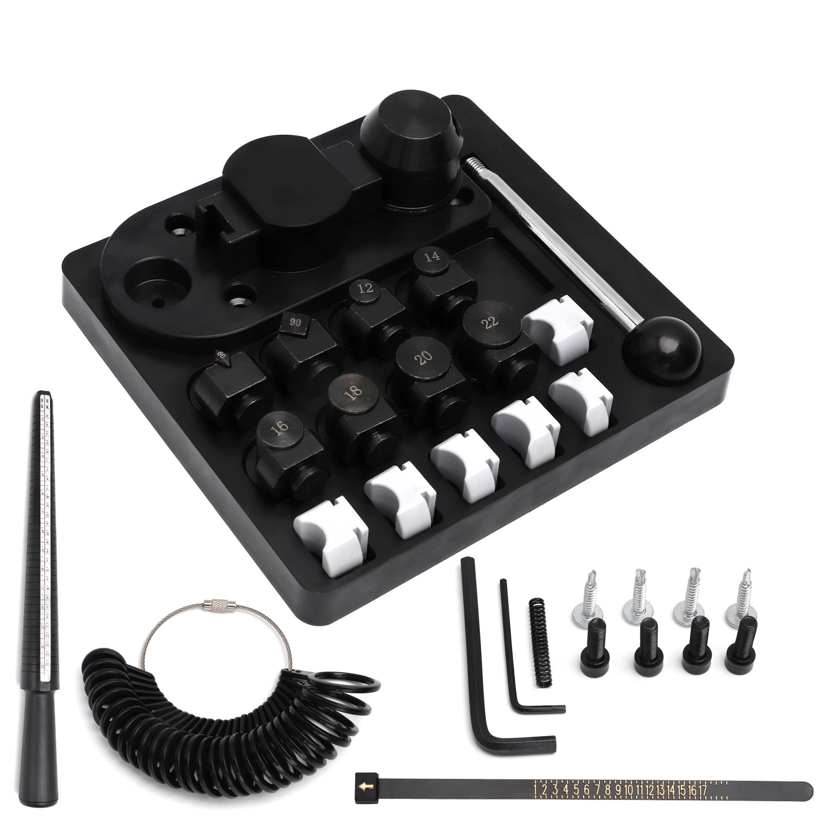 Pequeño doblador de anillo manual, oro, plata, cobre, presión, plano redondo, cirugía plástica, anillo de barra de dedo, cinturón de medición, juego de herramientas de oro