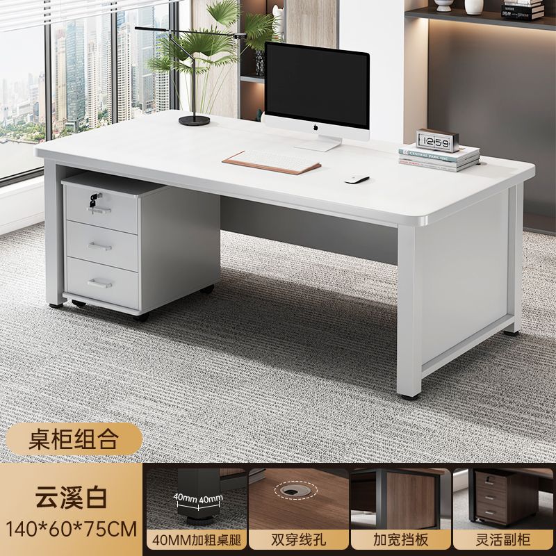 Mesa de oficina simple mesa de oficina moderna mesa de personal de oficina simple mesa de computadora mesa de trabajo con gabinete mesa de esquina