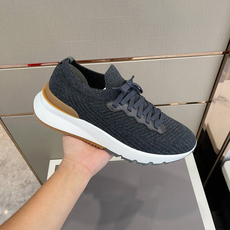 European Youth Meeting Comfortable Knitted Casual Men's Shoes Breathable Anti-Odor Shoes European Trendy Lace-Up Shoes