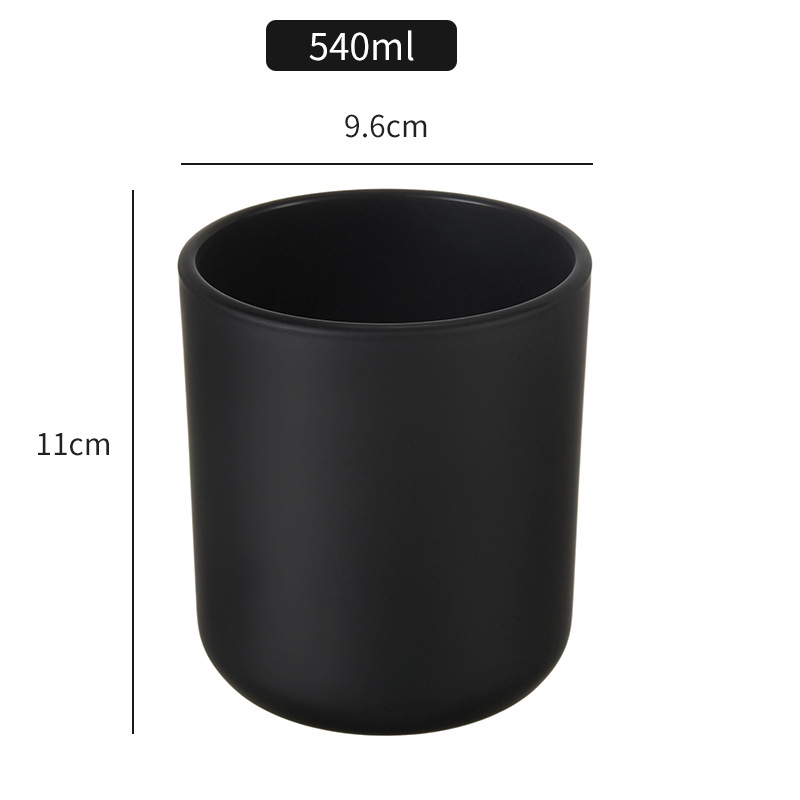 Vaso de vela de vidrio mate esmerilado simple decoración del dormitorio con taza de cera de incienso perfumes transparentes caseros botellas vacías de incienso