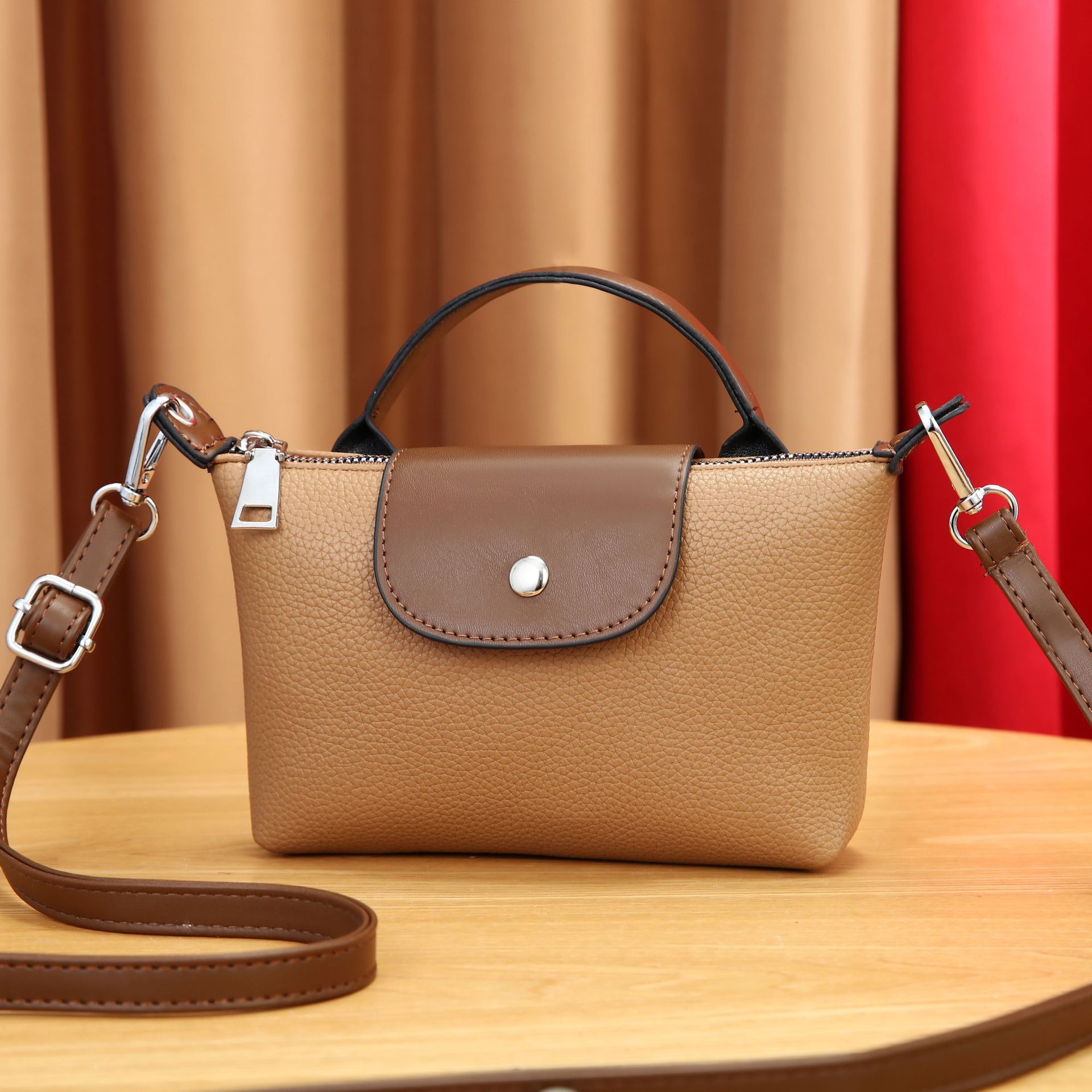 Bolso bandolera minibag transfronterizo 2024 nuevo bolso de mano de color de contraste de pu ladiesbags