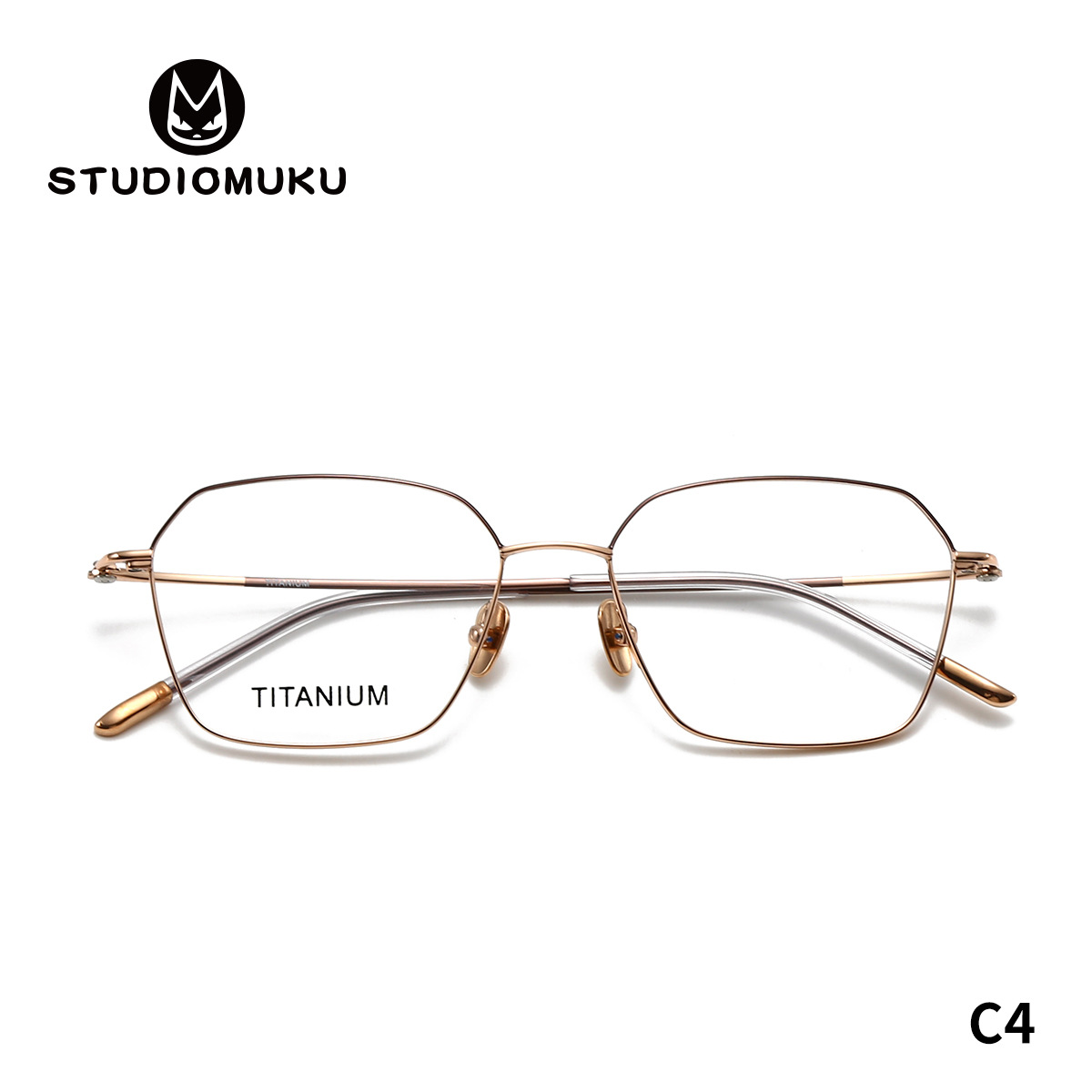 Gafas de madera STUDIOMUKU, buenas para la suerte, monturas de gafas poligonales, monturas de gafas simples ultraligeras