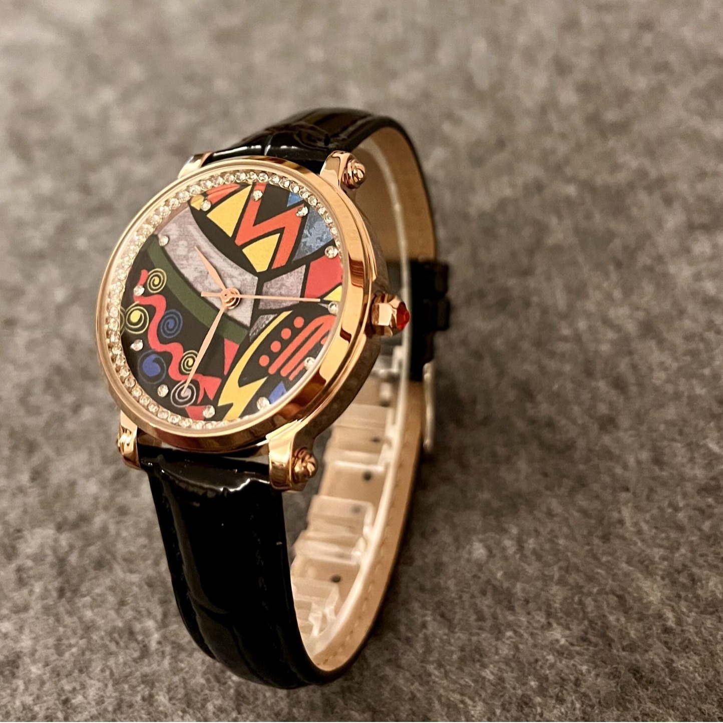 SKONE 时空手表潮流女士手表金壳皮带石英腕表