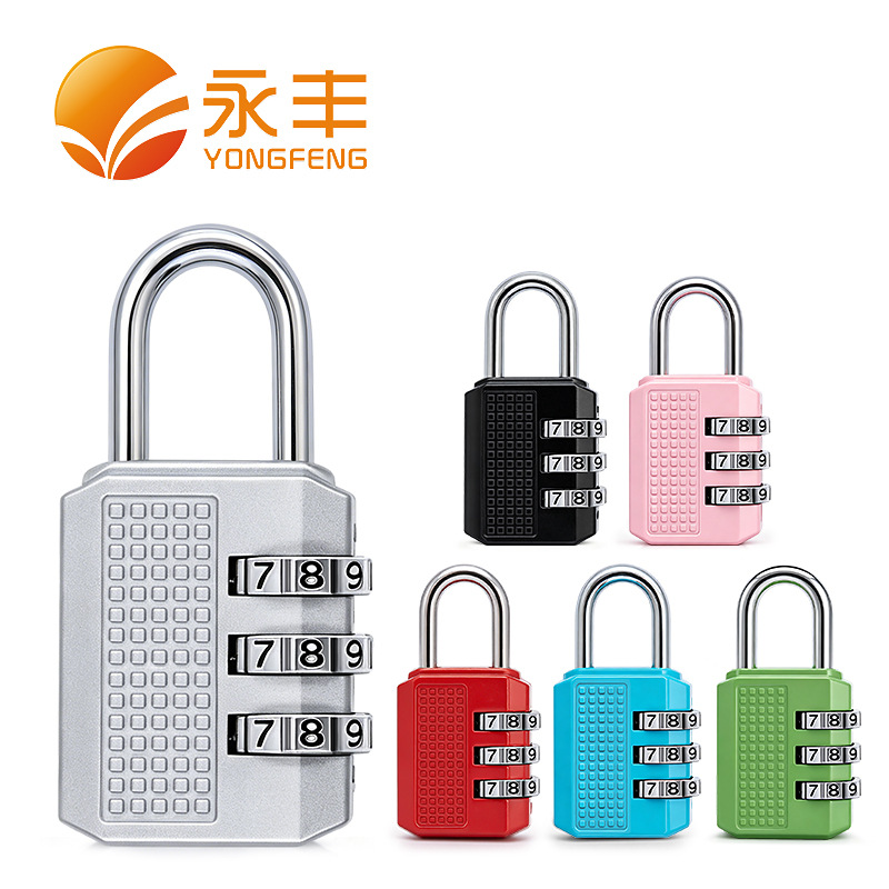 Outdoor luggage backpack anti-theft combination lock, 3-digit combination padlock for gym lockers and drawers, made of zinc alloy