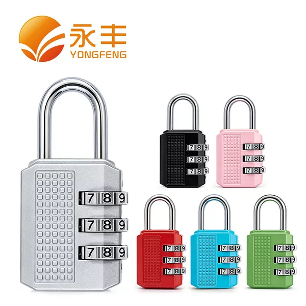 Outdoor luggage backpack anti-theft combination lock, 3-digit combination padlock for gym lockers and drawers, made of zinc alloy