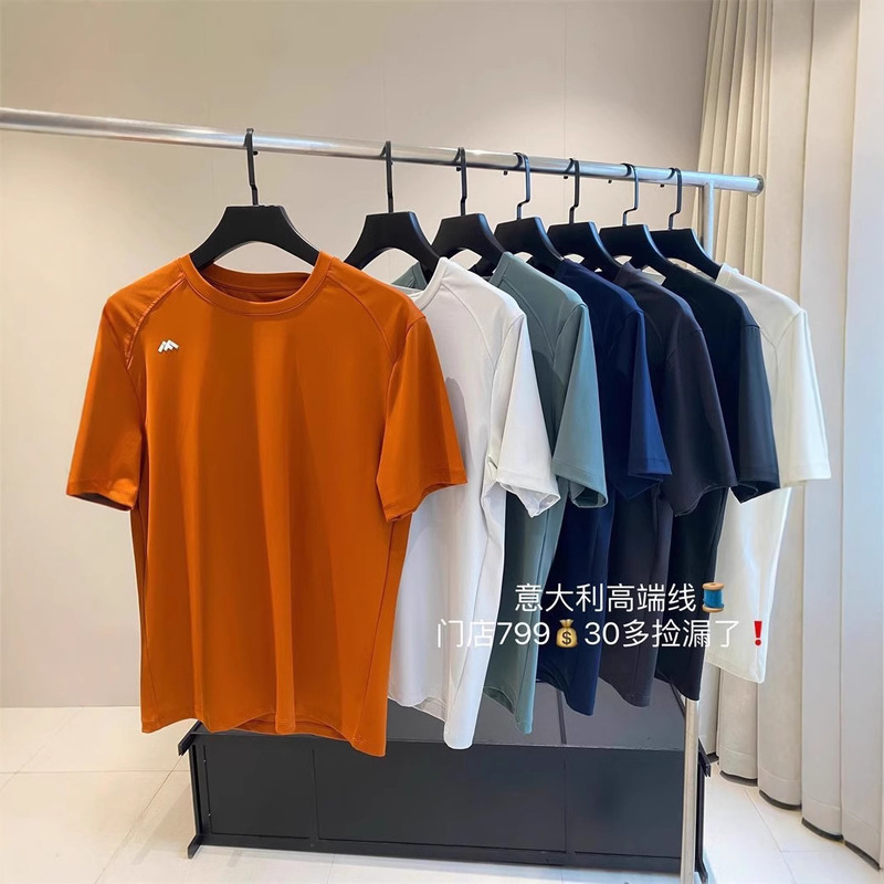 Italy Leavo Johnson high-end summer men's sports fitness leisure high elastic breathable short sleeve T-shirt
