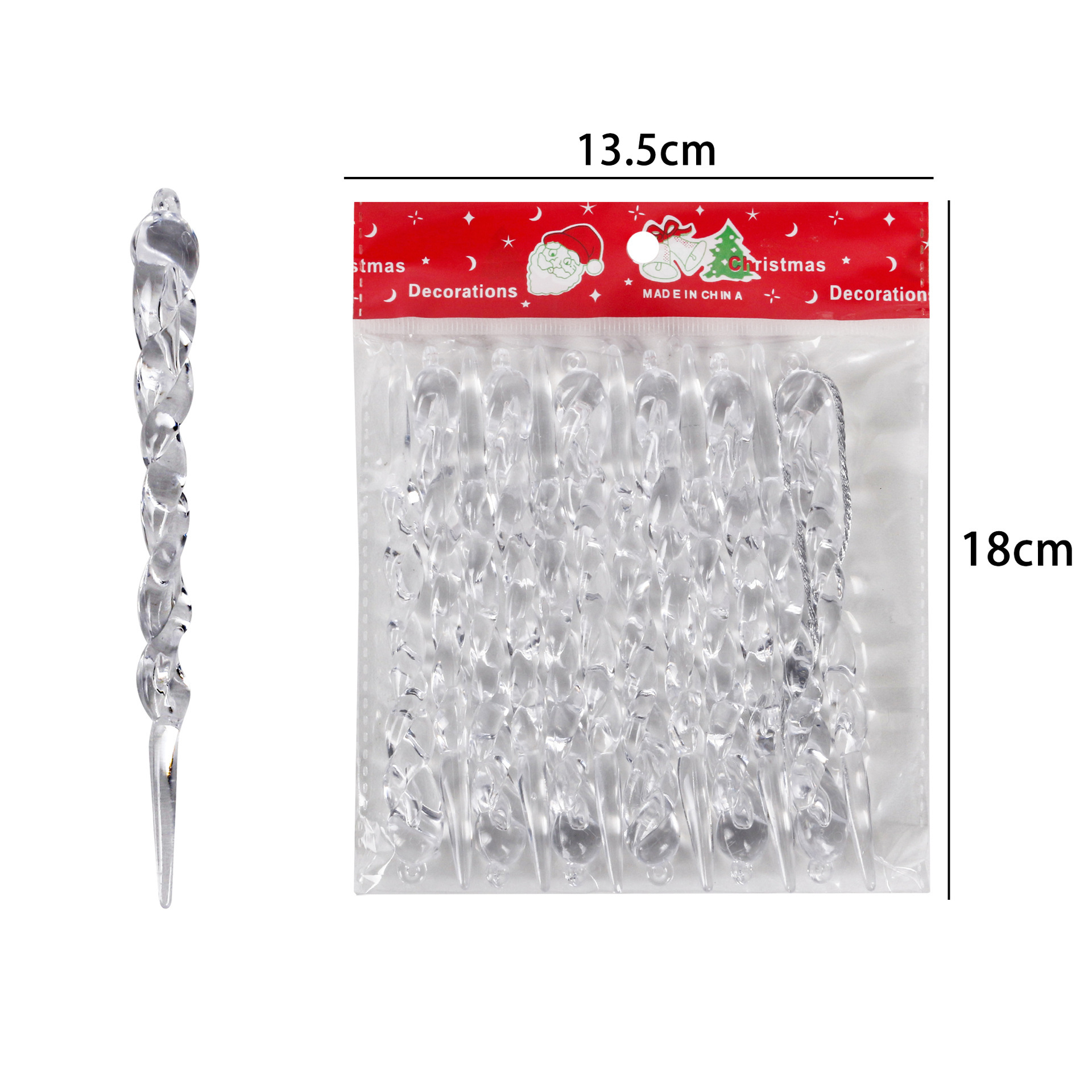 Productos de Navidad creativos colgantes de hielo transparentes nuevos colgantes de árbol de Navidad colgantes de hielo transparentes hielo