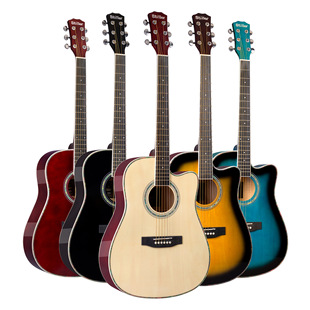 Factory Customized 41inch Full Basswood Folk Guitar Matte Glossy Acoustic Guitar Beginner Guitar Factory Direct Sale