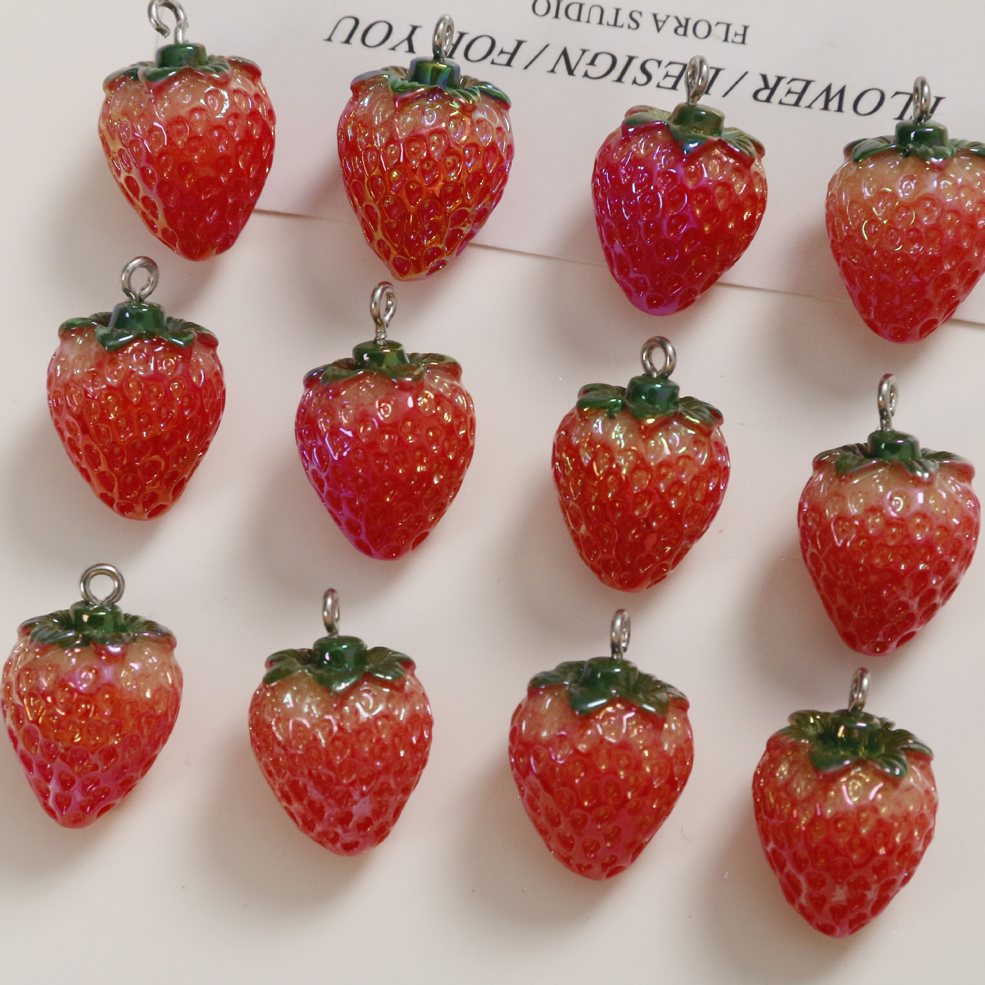 6g Weight Pendant Jewelry Making Type 24*15mm Jewelry Making Size DIY Jewelry Accessories Classification 1 Piece Quantity Resin Material Strawberry Pattern Plating Design Cute, Sweet Style 1 Piece 24*15mm Resin Strawberry Pendant 6