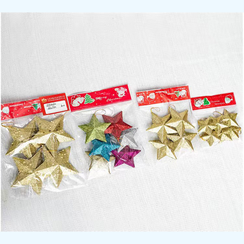アマゾンのクリスマス装飾品の小さい金のピンクの五芒星のクリスマスツリーの小さいペンダントのクリスマスツリーの装飾品の卸売り|undefined