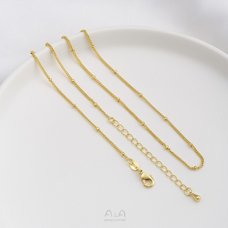 13g Weight Chain Jewelry Making Type 45+5cm Jewelry Making Size 14K Gold Plated Plating Material DIY Jewelry Accessories Classification 1 Piece Quantity Copper Material Solid Color Pattern Polished Finish Simple Style Style 1 Piece 45+5cm Copper 14K Gold Plated Solid Color Polished Chain 5