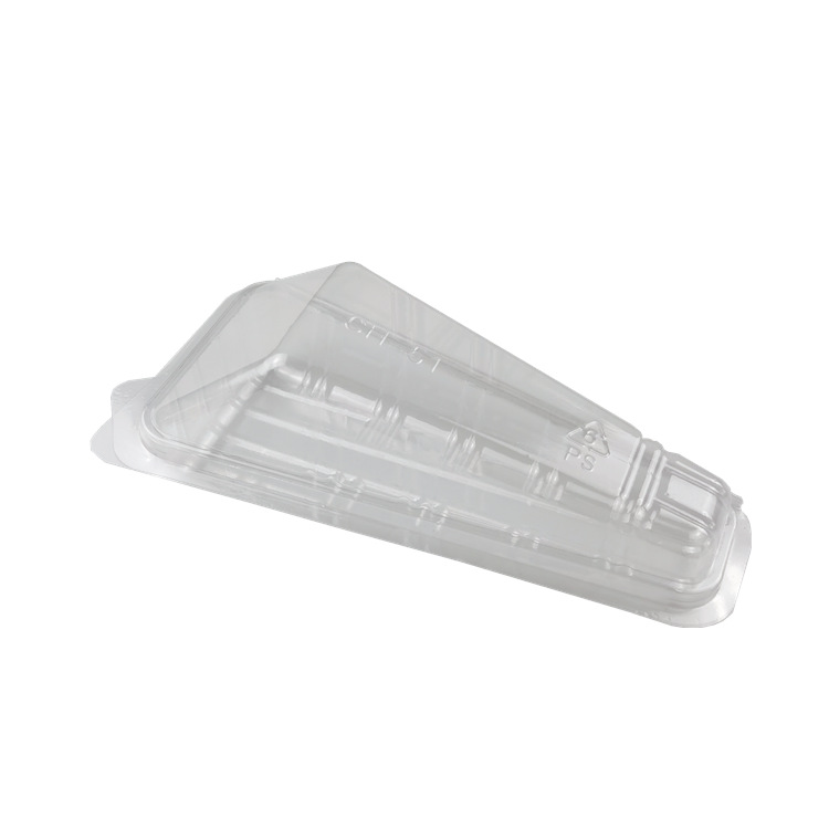 BOPS transparente caliente leche bebé embalaje exterior caja de plástico triángulo Desechable rollo de mano transparente sushi caja de embalaje