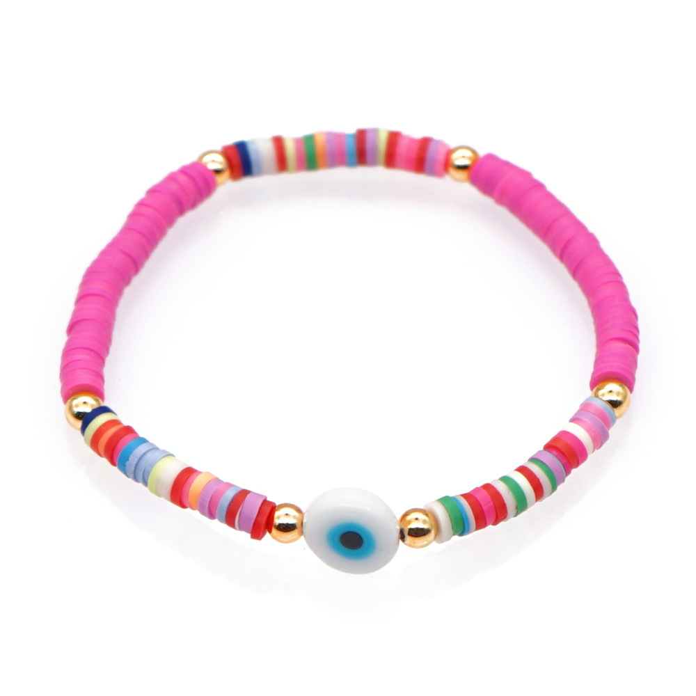 Bohemian Multicolor Glazed Eye Beaded Bracelet display picture 9