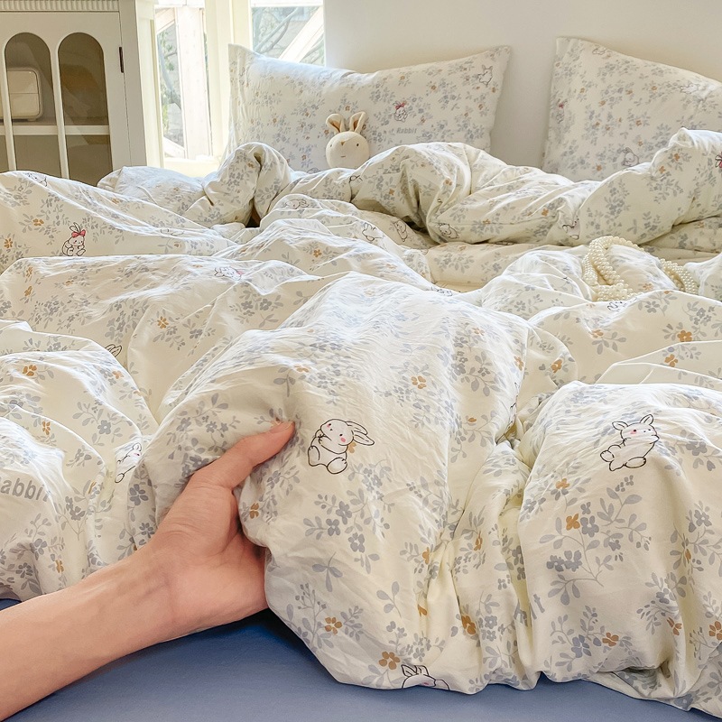 Summer Four-Piece Bedding Set Double-Layer Gauze Bed Sheet Duvet Cover Dormitory Three-Piece Bedding Set 2025 New Model