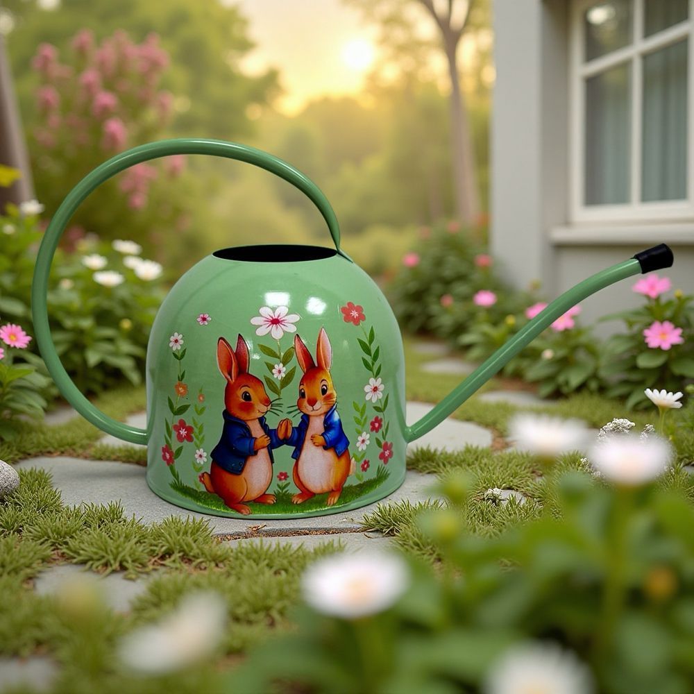 长嘴浇花神器布朗兔绿色水壶家用多肉浇水壶欧式洒水壶园艺工具