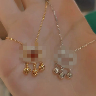 New Chinese Style Rabbit Peace Lock Necklace Women's Light Luxury Niche Rabbit Ear Bell Clavicle Chain for Girlfriends Birthday Gift