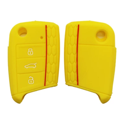 Skoda Silicone Key Case — Static Rod/Key Bag - yellow
