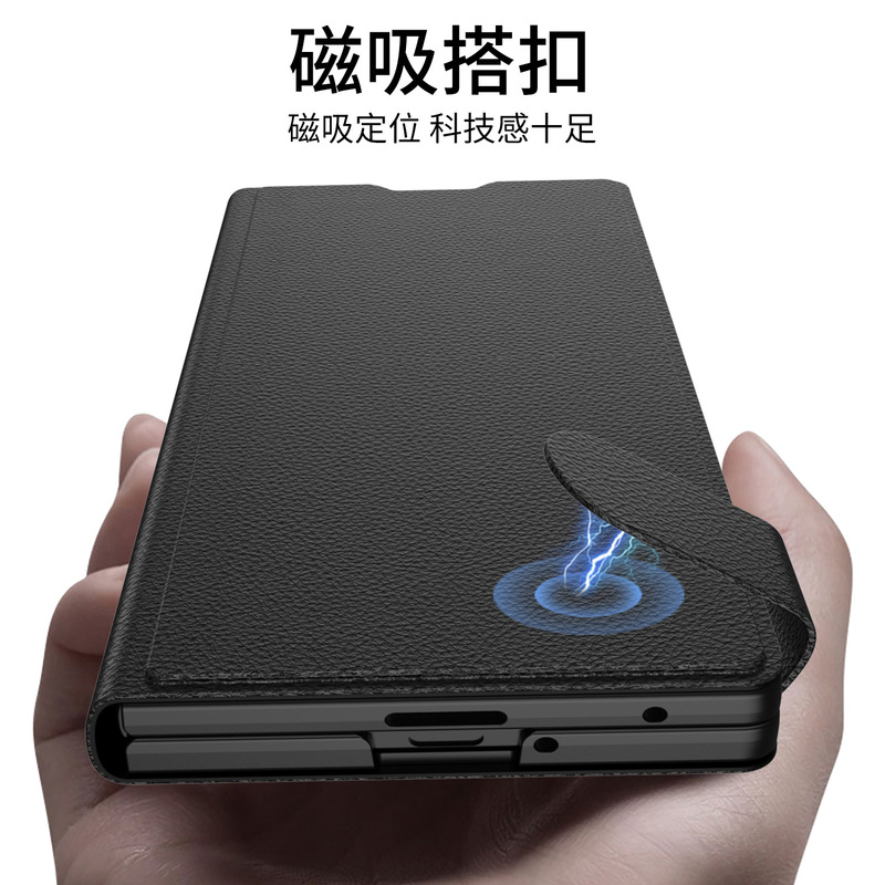 Samsung zfold7 ウォレット携帯電話ケースレザーケースフリップスタンドシェルフィルム一体型トレンディブランドカード挿入クロスボーダー外国貿易に適しています|undefined