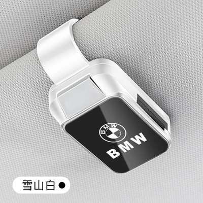 Car Glasses Clip/Bill Clip: Clip Logo Optional Car - bmw-glasses-clip-y001-style-snow-mountain-white