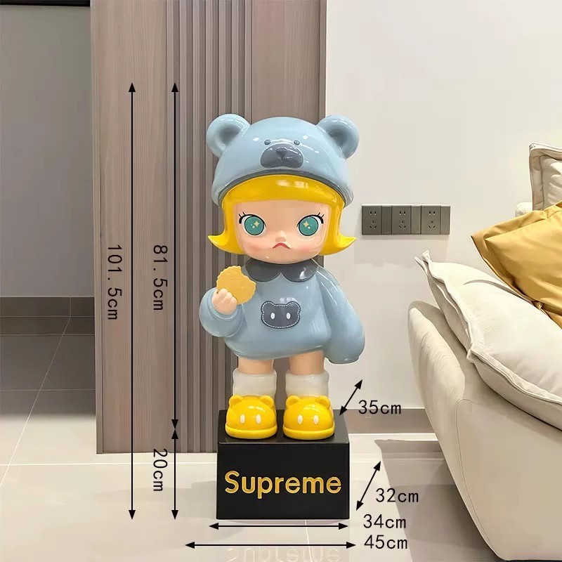 バブルビスケットスイートガール小さな画家漫画ジャスミンインターネット有名人ホームリビングルームテレビキャビネット床置き大型装飾品