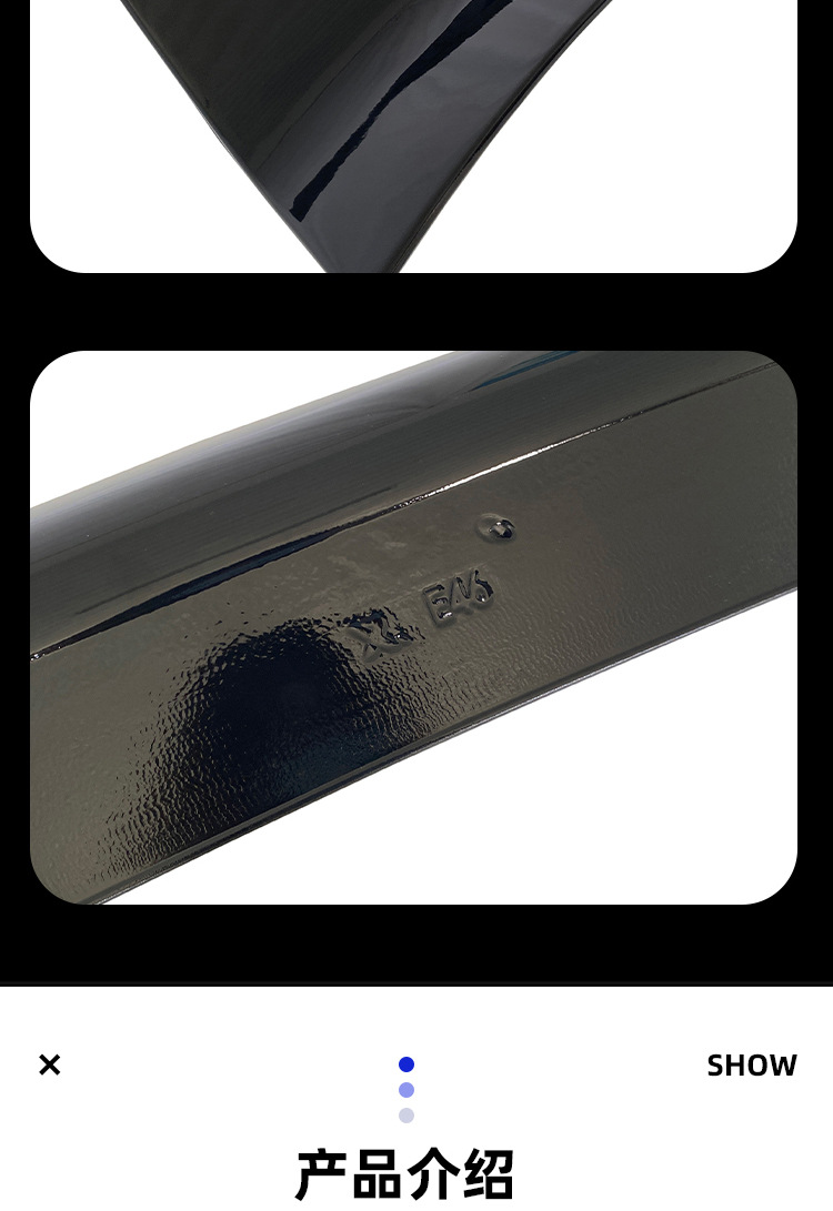 Suitable for BMW 3 series tail E46 four-door change M bright black sports tail carbon pattern rear spoiler wing
