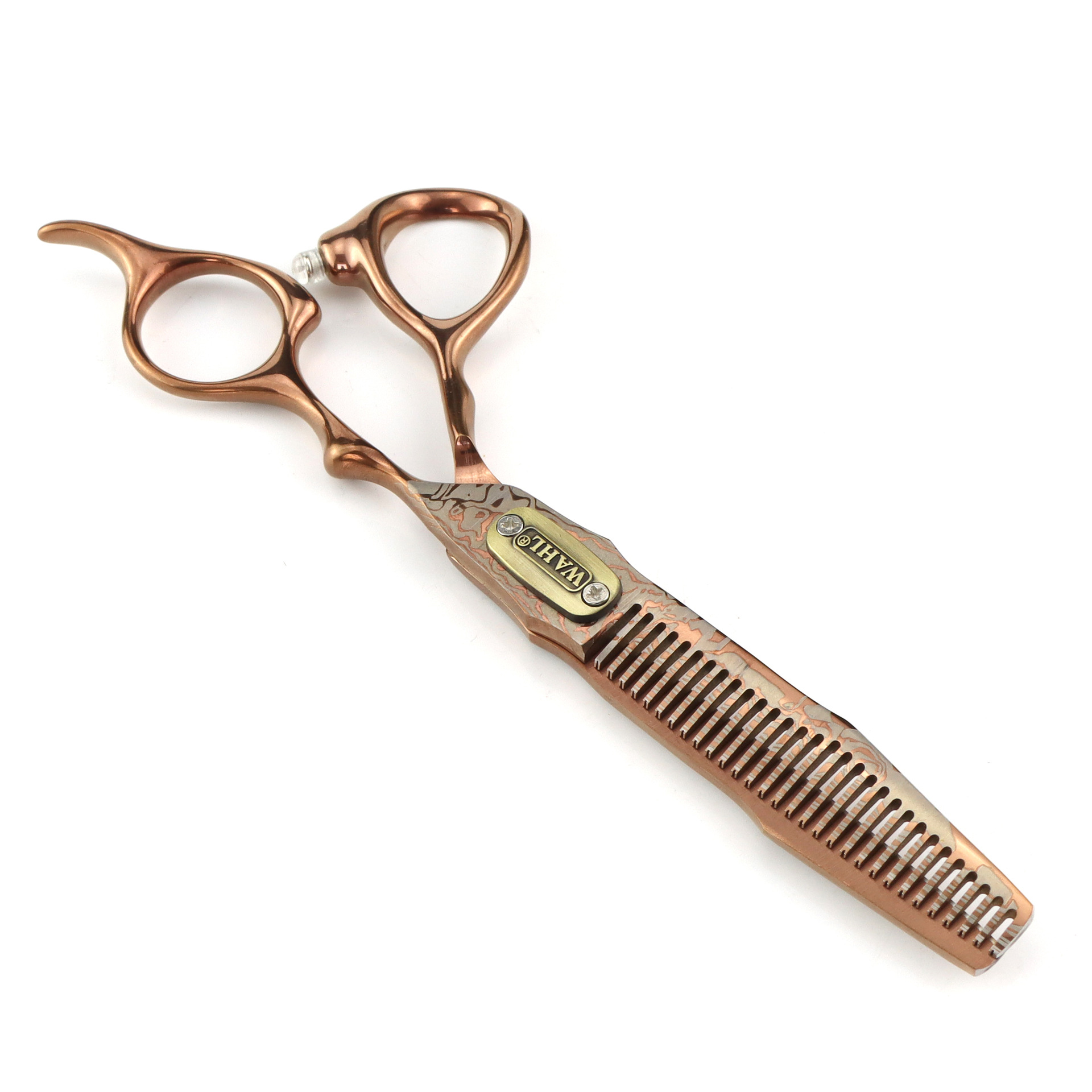 Ciseaux de coiffure professionnels damas bronze double épée_voghion.com