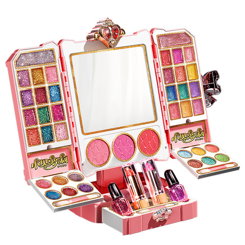 Children's Cosmetics Toys Princess Doll Set Dressing Table Play House Girl Music Makeup Box Wholesale Gift
