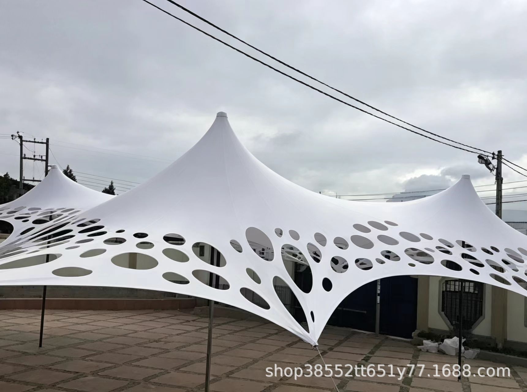 Wedding Cheese Tent Outdoor Super Large Stretchable Canopy with Holes Versatile Canopy