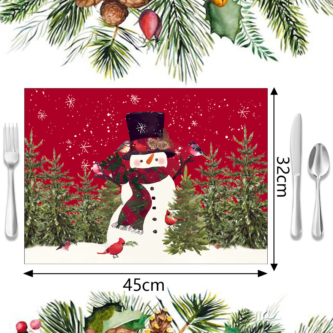 Heim & Garten Weihnachtstischsets Untersetzer Leinen Isolierunterlagen Weihnachtsdekoration Küchentischsets personalisierbar_voghion.com