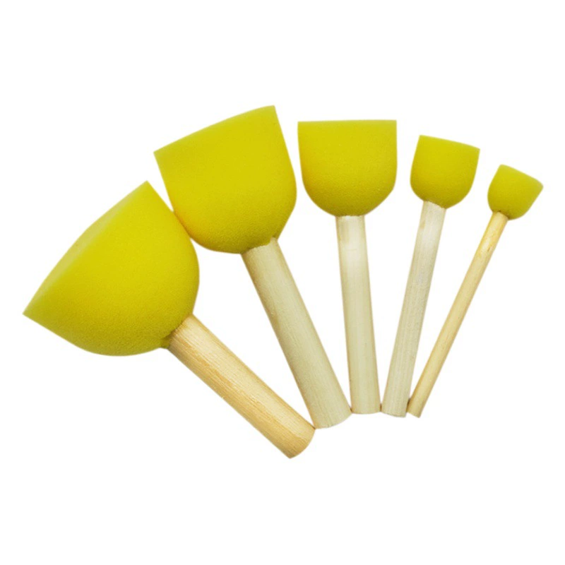Оптовая Продажа с фабрики деревянная ручка Губка Кисть для рисования DIY живопись губка печать детская пигментная живопись граффити художественная кисть