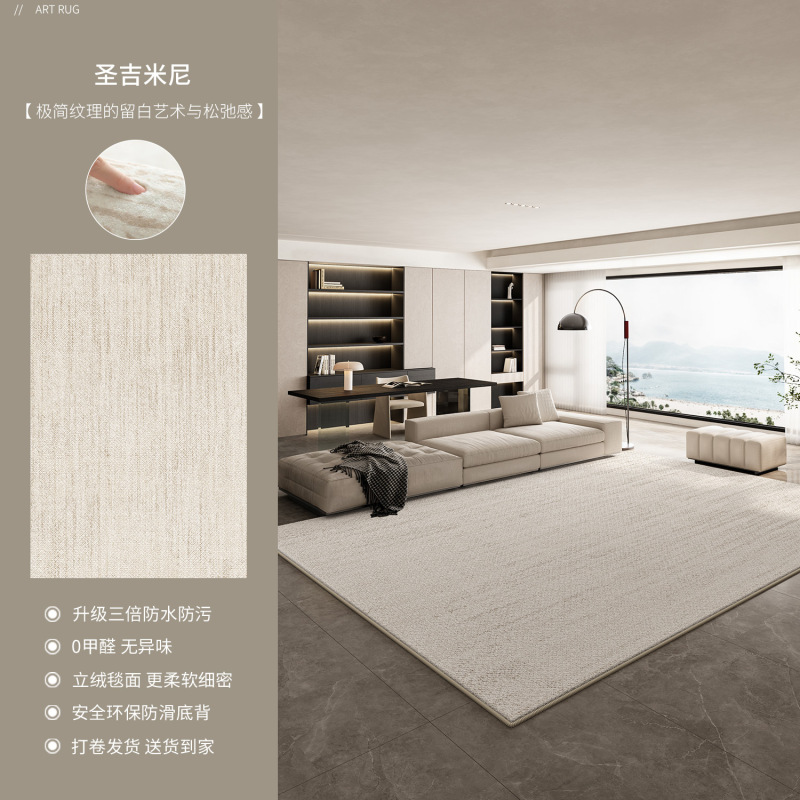 地毯客厅2025新款意式极简风卧室轻奢高级感沙发免洗房间防水垫|undefined