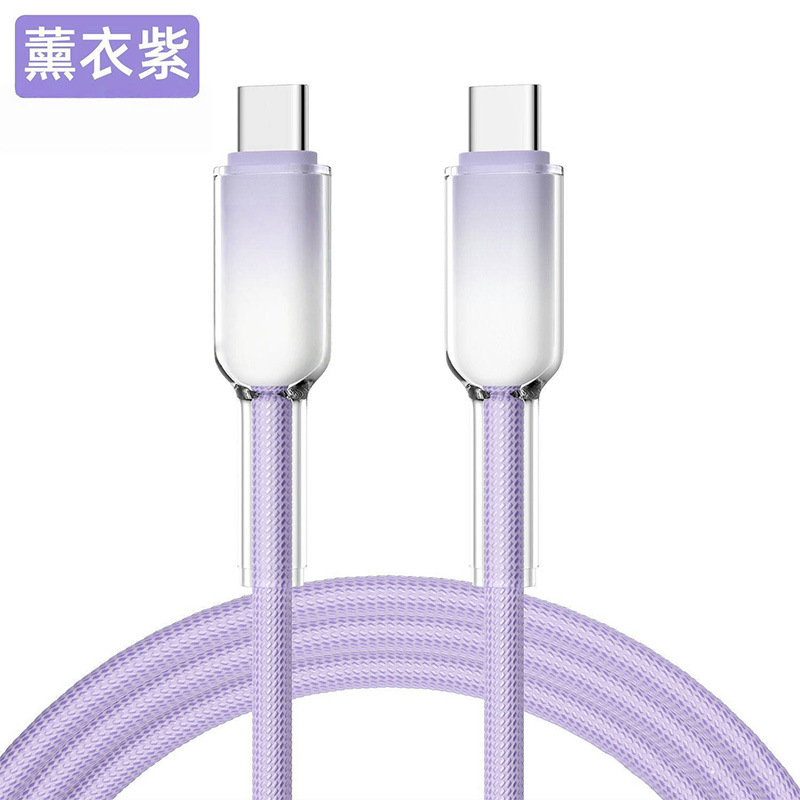 Cable de carga de cristal de hielo transfronterizo de 65W para Huawei Apple Huawei Cable de datos typec Cable de carga para teléfono portátil