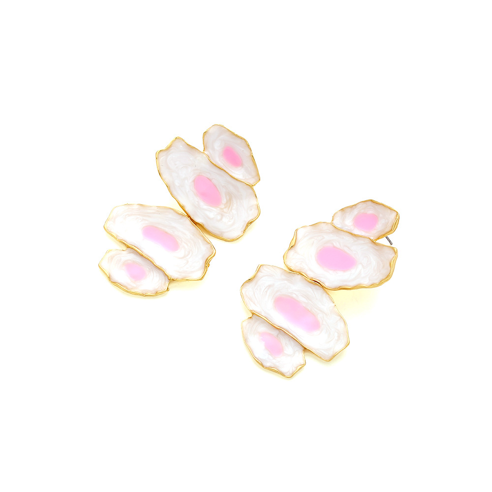 Irregular Pattern 1 Pair Elegant Simple Style Irregular Enamel Zinc Alloy Drop Earrings