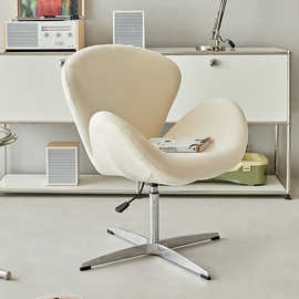 BJ-12Cmokamoka单人电脑椅旋转ins天鹅椅休闲简约奶油风梳妆椅