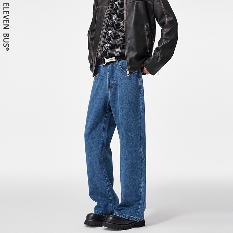 Clanfit American Retro Washed Bootcut Jeans for Men, High Street Trendy, Versatile Loose Wide-Leg Jeans for Men Clanfit American Retro Washed Bootcut Jeans for Men, High Street Trendy, Versatile Loose Wide-Leg Jeans for Men
