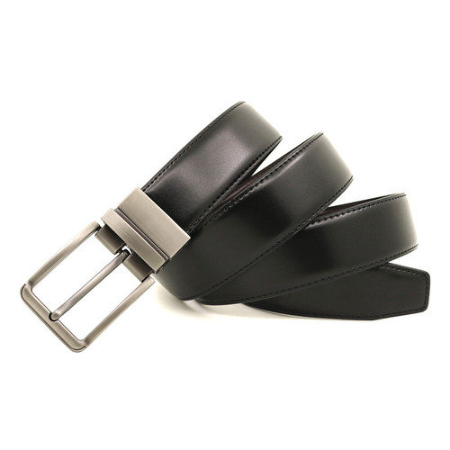 New Men's Genuine Leather Belt Rotating Pin Buckle Cross-border Glossy Fashion Casual Double Sided Belt Manufacturer Wholesale