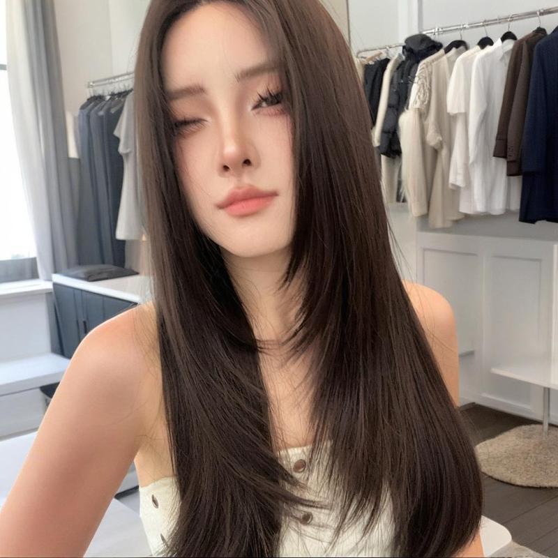 假发女全头套高层次橘色古早风自然蓬松长直发整顶长卷发|undefined