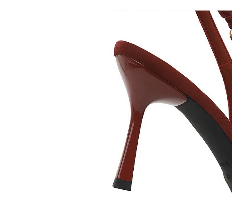 Escarpins élégants à bout pointu en satin avec dos ouvert et bride à la cheville - Escarpins pour femmes pour fêtes et soirées_voghion.com