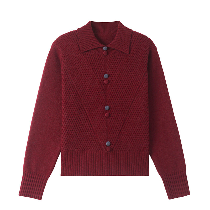 French Tweed 2025 New Autumn and Winter Fashion Sweater Women's Loose Large Lapel Knitwear Pullover Top French Tweed 2025 New Autumn and Winter Fashion Sweater Women's Loose Large Lapel Knitwear Pullover Top