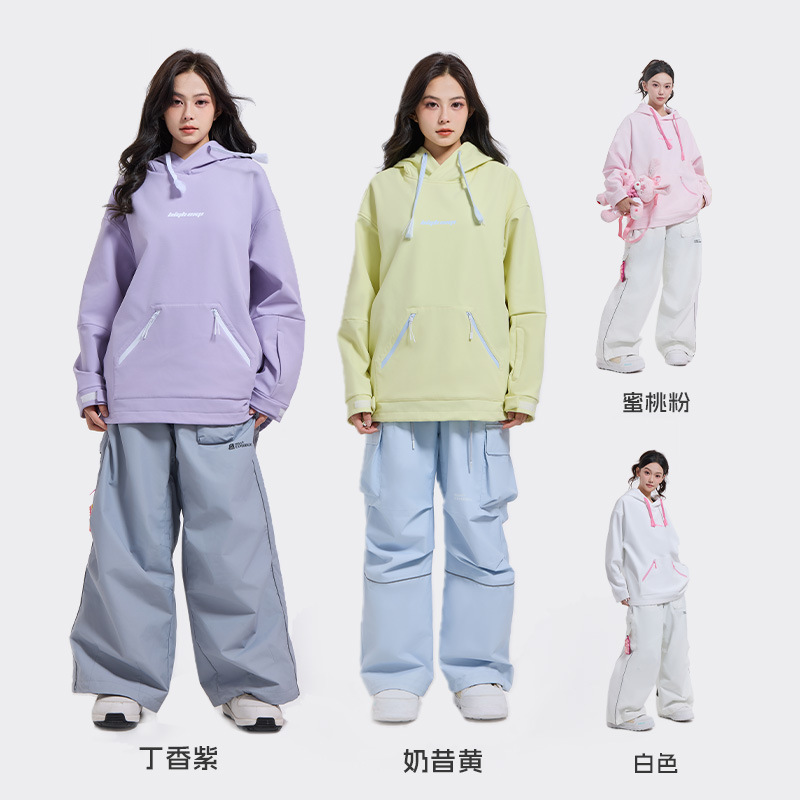 (2개) SUPREME NEW 스키 운동복 여성용 전문 스키 및 스노우 보드 방수 따뜻한 스키 라이너 고양이 귀 소프트 쉘 ANTI-COLD