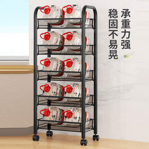 Kitchen multi-layer mobile rolling storage cart with wheels, for vegetables, fruits, and snacks