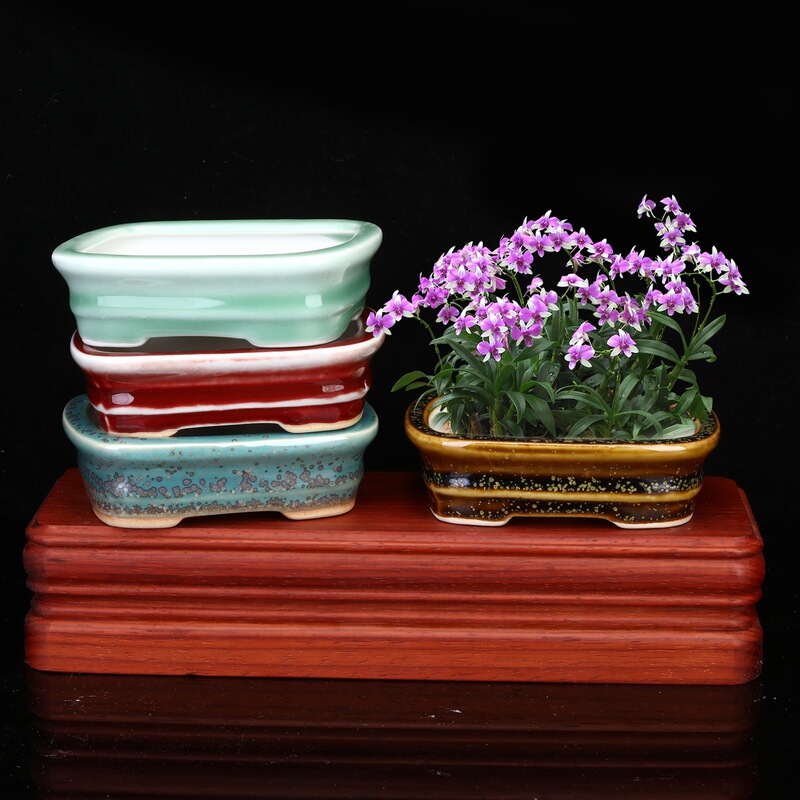 Purple Clay Creative Rectangular Small Flower Pot, Succulent Ceramic Glazed Pot, Office Desktop Plant Pot, Cross-Border Supply Bonsai Pot Purple Clay Creative Rectangular Small Flower Pot, Succulent Ceramic Glazed Pot, Office Desktop Plant Pot, Cross-Border Supply Bonsai Pot