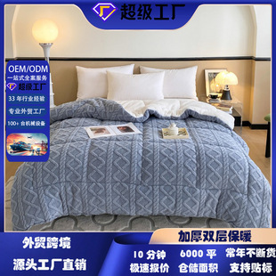 Cross-Border Foreign Trade Popular Tower Velvet Quilt, Always in Stock, Simple Solid Color Quilt Core, Factory Direct Sales Wholesale Gifts