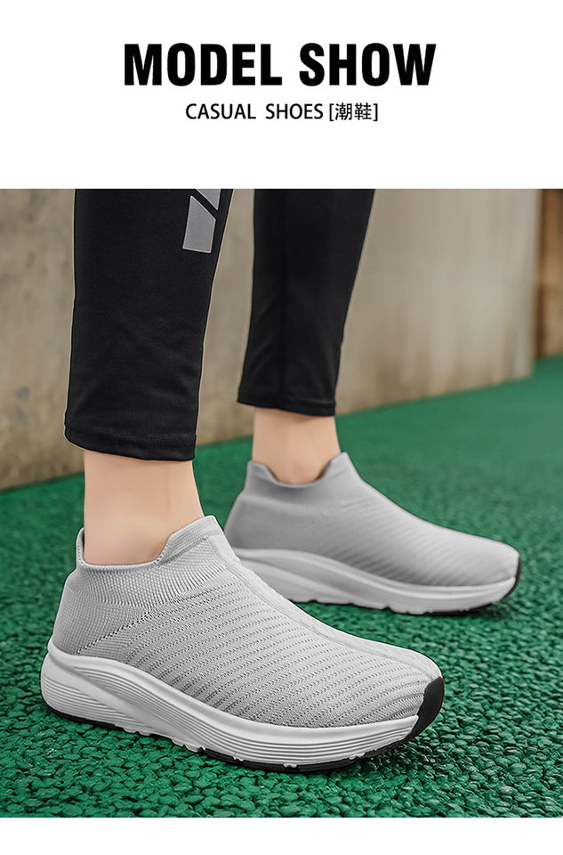 Giày lười vải dệt lưới unisex xỏ chân đế mềm nhẹ cỡ lớn, gót 3-5 cm — A 81m màu, A81 màu xám, A81 màu đen chi tiết 11